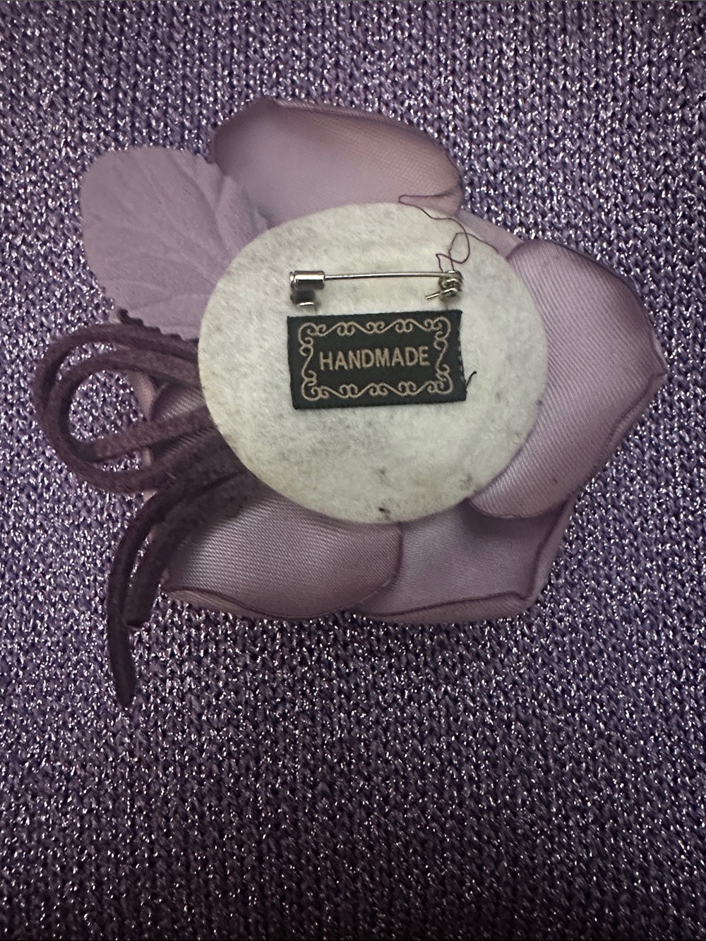 Women’s Fabric Rose hand made brooch - Picture 2 of 2